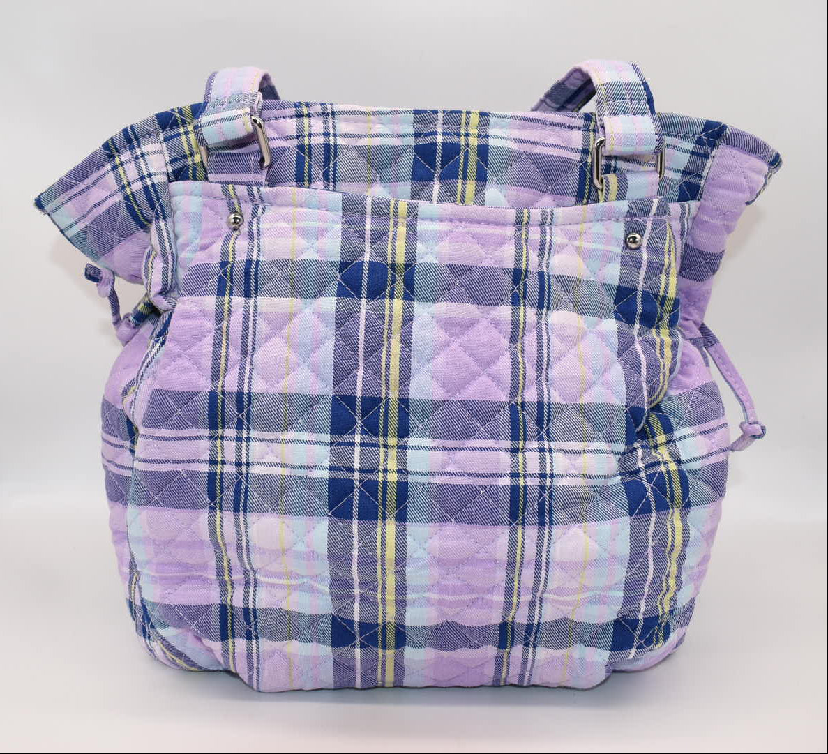 Vera Bradley Glenna Satchel Bag in "Amethyst Plaid" Pattern