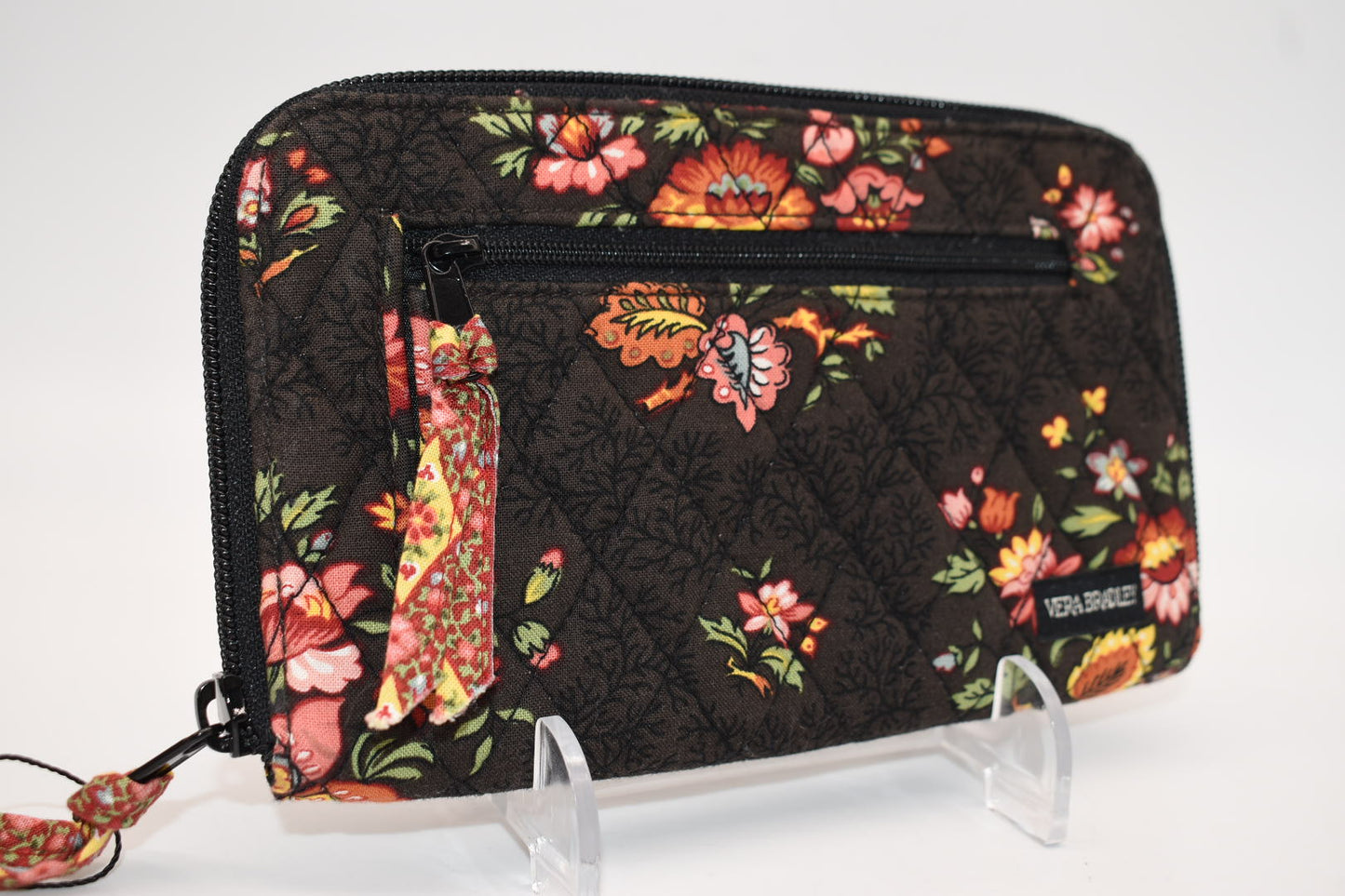 Vera Bradley Zip Around Wallet in "Chocolate" Pattern
