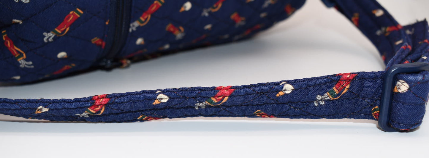 Vintage Vera Bradley Drawstring Sling Bag in "Golf Navy - 1995" Pattern