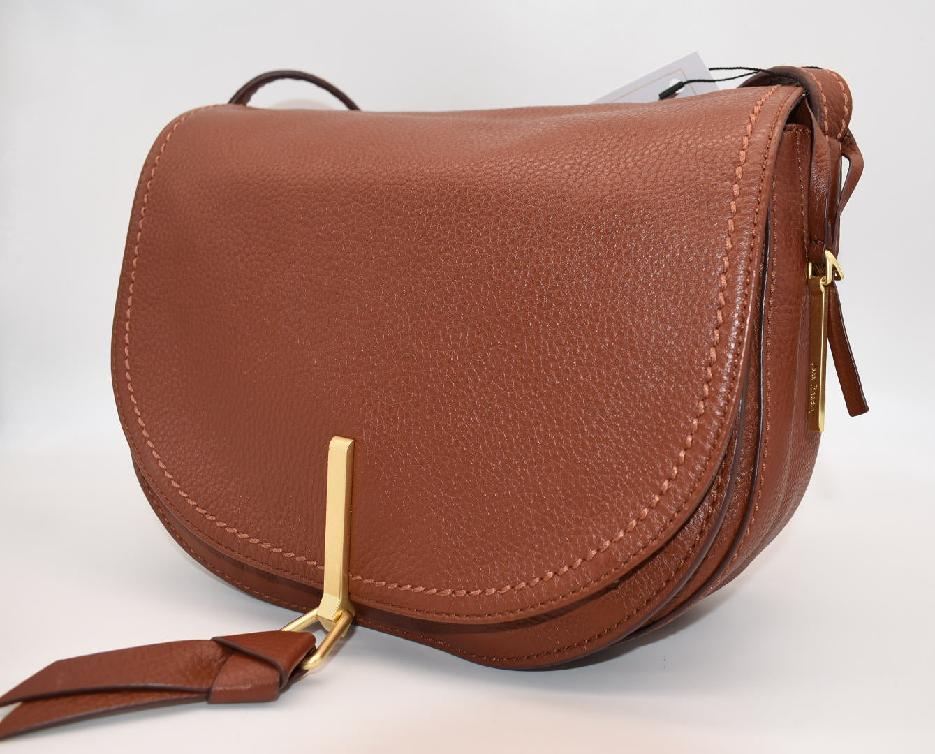 Vera Bradley Carson Leather Saddle Crossbody Bag in "Acorn"
