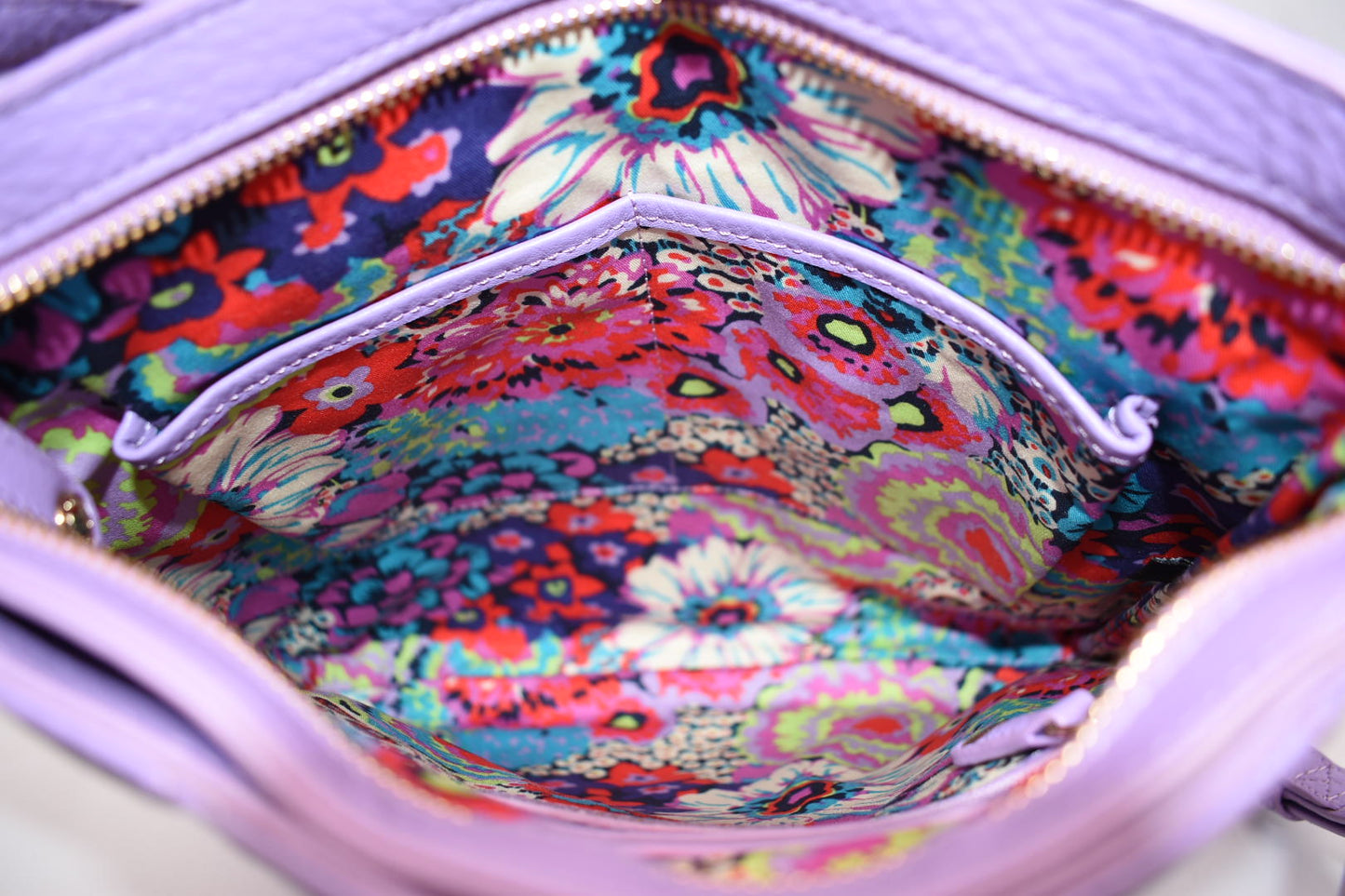 Vera Bradley Quilted Leather Molly Crossbody Bag in Lavendar