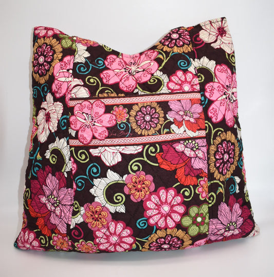 Vera Bradley Large Curvy Tote Bag in "Mod Floral Pink" Pattern