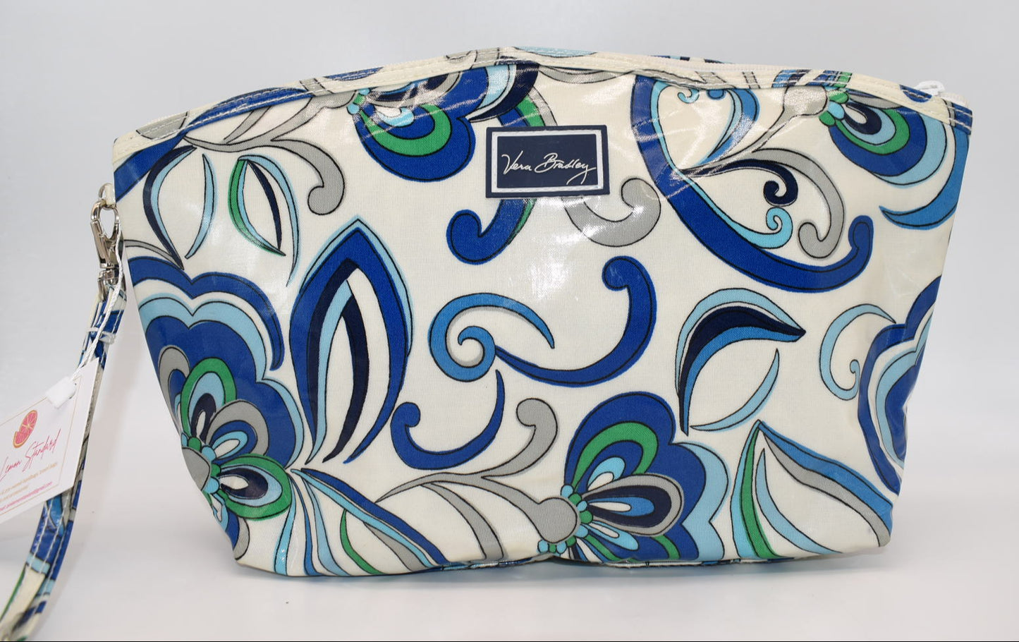 Vera Bradley XL Waterproof Makeup & Toiletry Bag in "Mediterranean White" Pattern