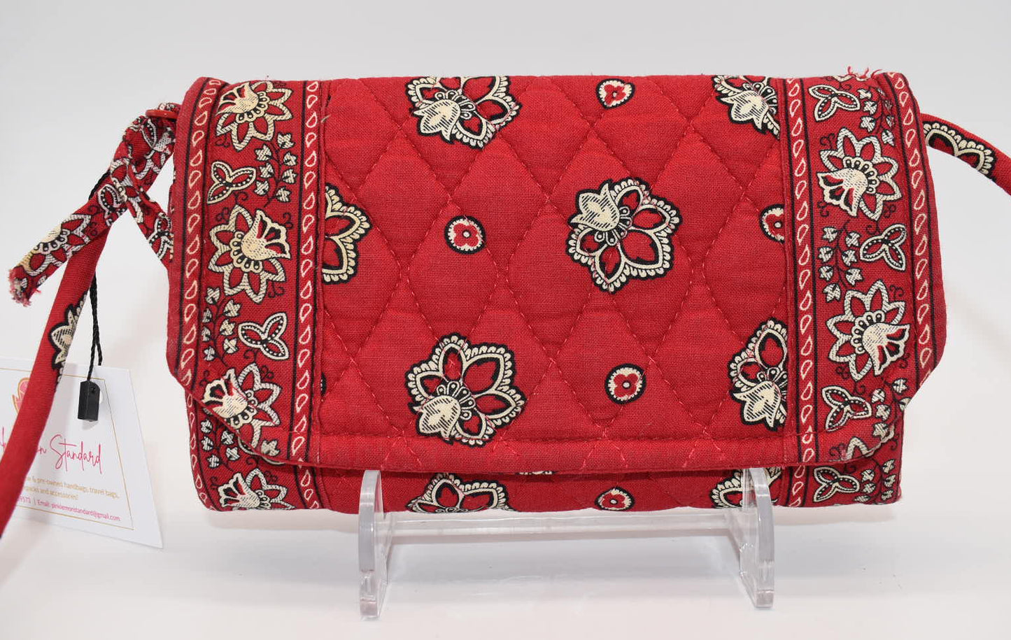 Vintage Vera Bradley Strap Crossbody Wallet in "Red Bandana" Pattern