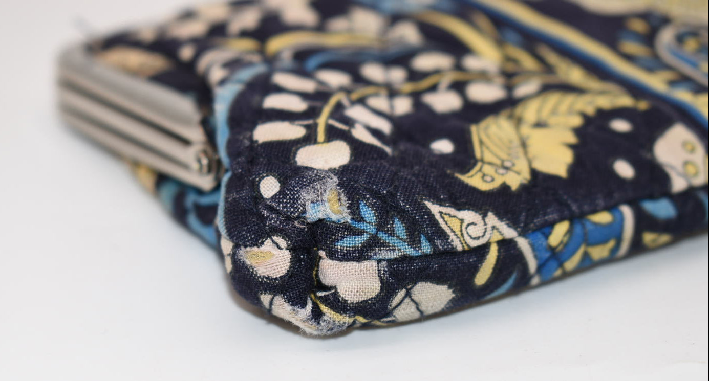 Vera Bradley Double Kisslock Wallet in "Ellie Blue" Pattern