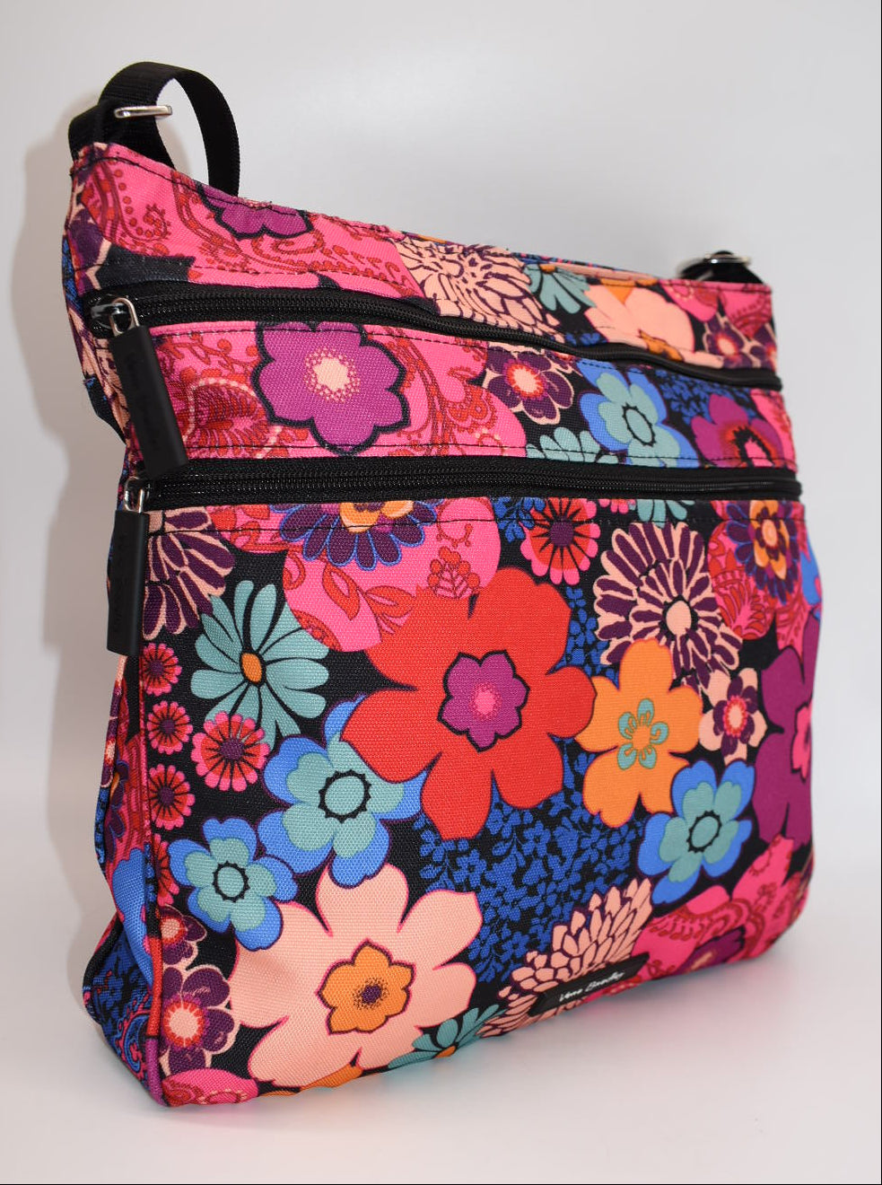Vera Bradley Lighten Up Triple Zip Crossbody Bag in "Fiesta" Pattern