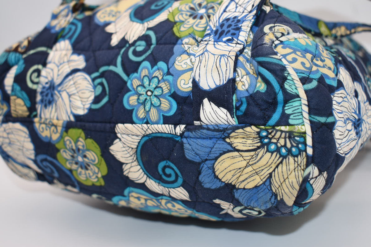 Vera Bradley Small Quilted Cotton Backpack in "Mod Floral- Blue" Pattern