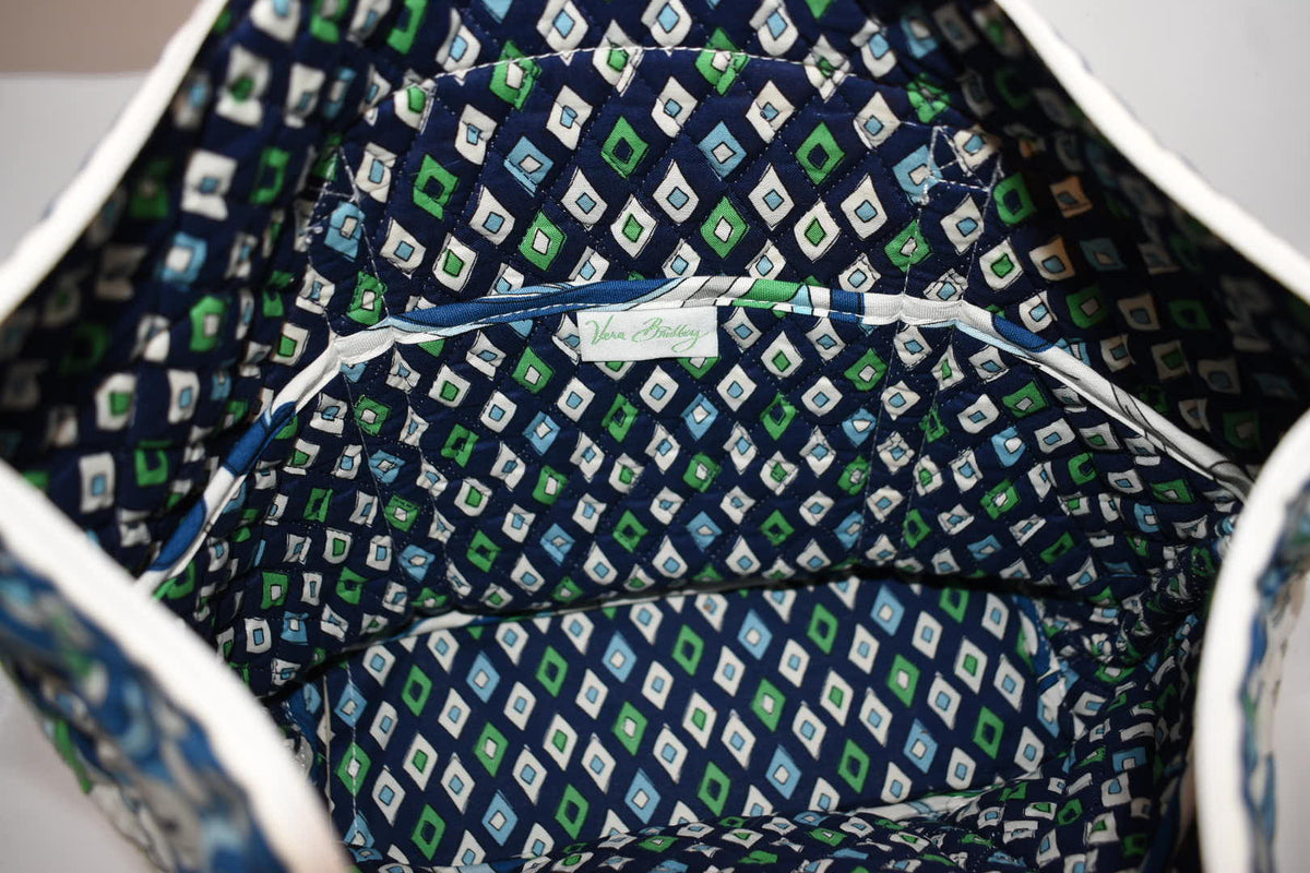 Vera Bradley Villager Tote Bag in "Mediterranean White" Pattern