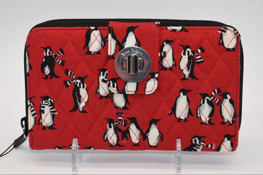 Vera Bradley Turnlock Wallet in "Playful Penguins" Pattern
