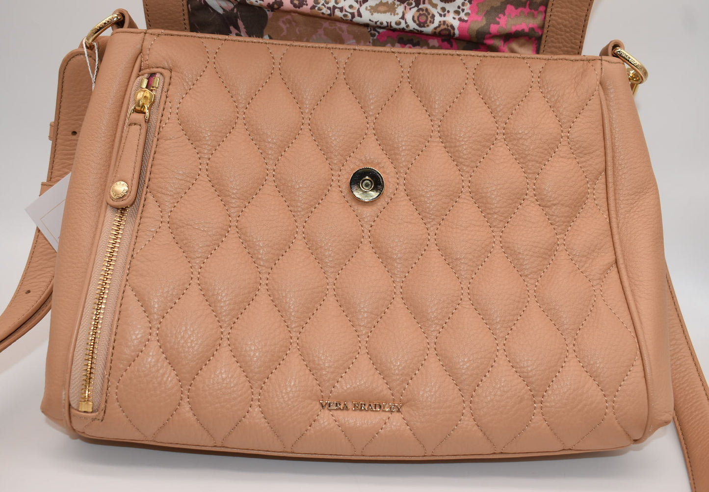 Vera Bradley Cara Convertible Shoulder / Crossbody Bag in Quilted Leather