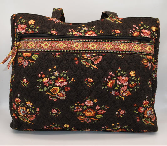 Vera Bradley Metropolitan Work Tote Bag in "Chocolate 2003" Pattern