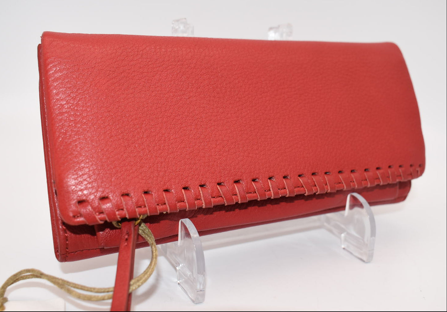 HOBO INTL Leather Wade Wallet in Scarlet Red