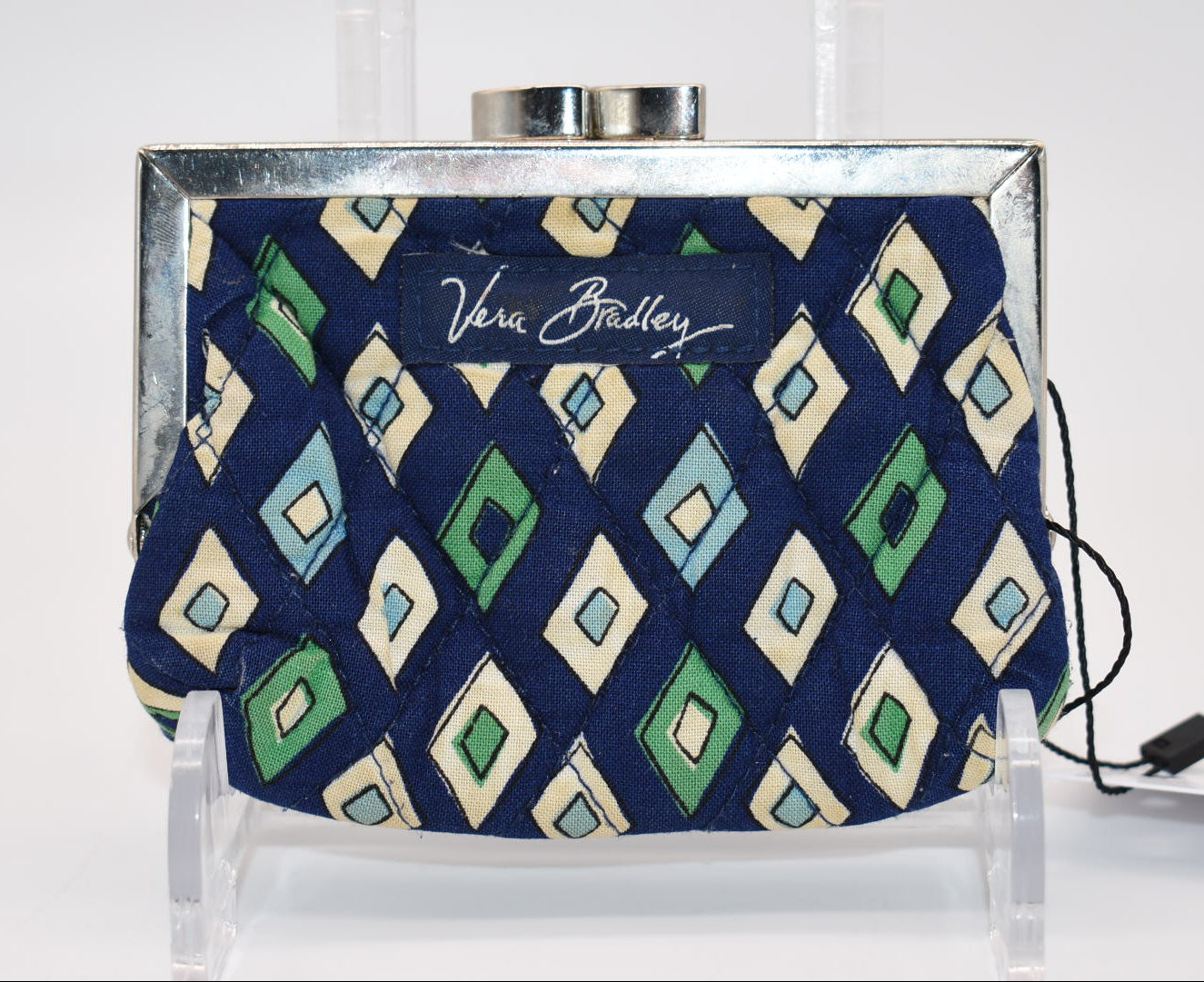 Vera Bradley Kisslock Coin Wallet in "Mediterranean Blue- Opposite" Pattern