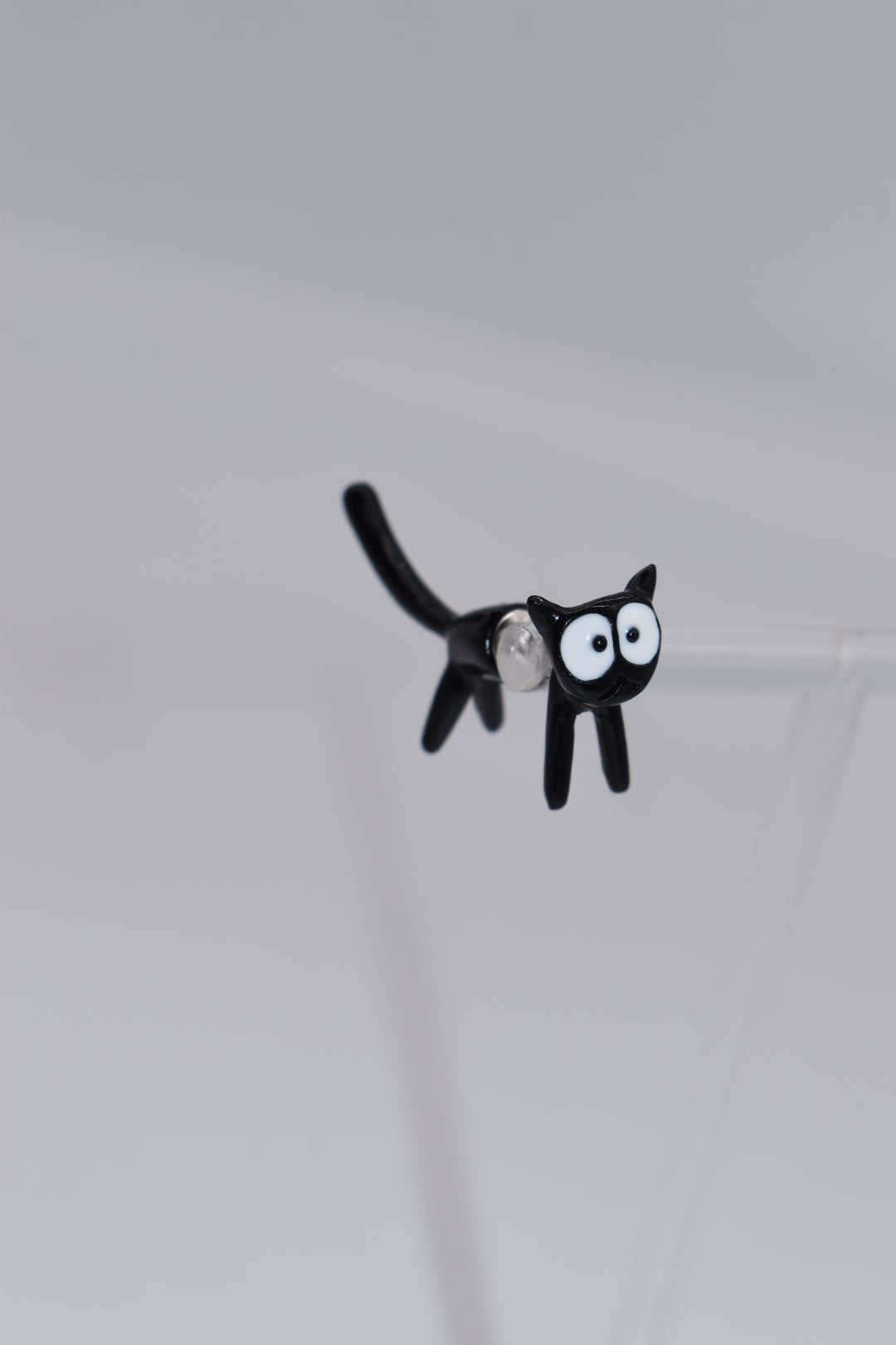 Statement Earrings: Front & Black Cat Stud Earrings