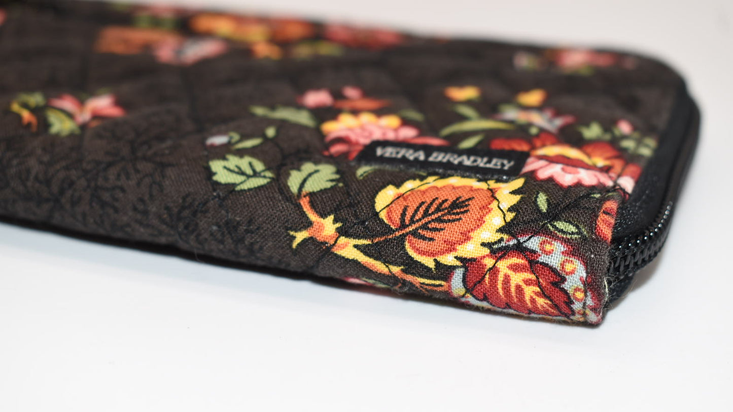 Vera Bradley Zip Around Wallet in "Chocolate" Pattern