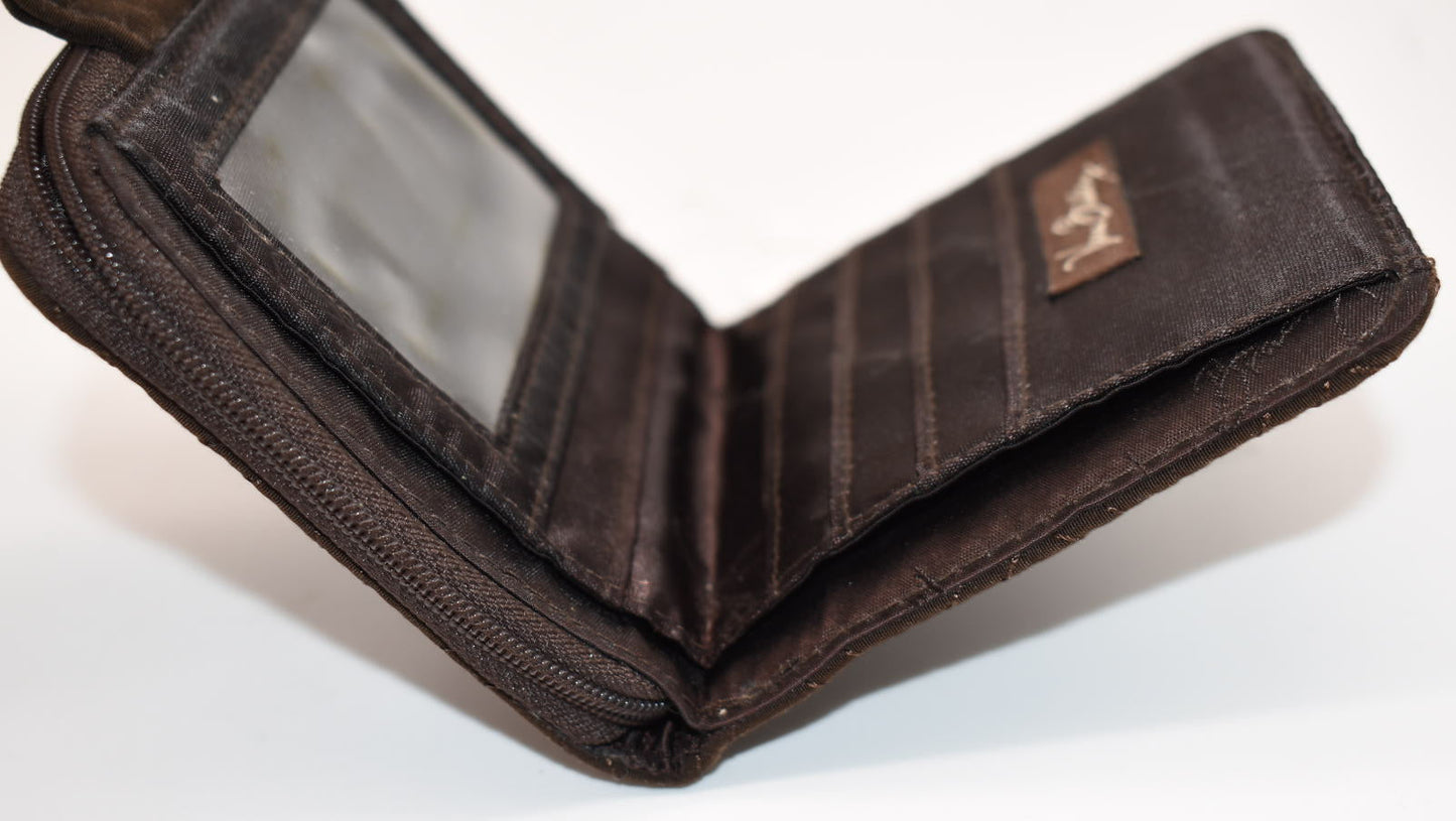 Vera Bradley Microfiber Mini Zip Wallet in Espresso
