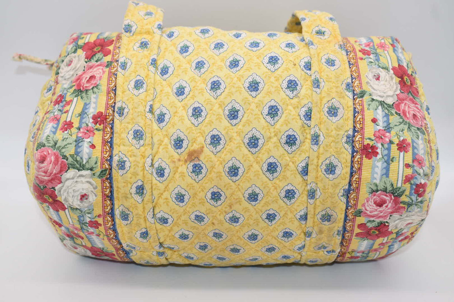 Vintage Vera Bradley Barrel Shoulder Bag in "Elizabeth-1997" Pattern
