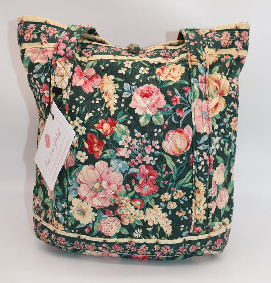 Vintage Vera Bradley Small Tote Bag in "Springtime" Pattern
