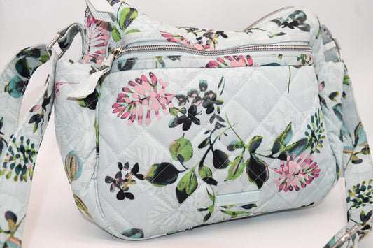 Vera Bradley On The Go Crossbody Bag in Performance Twill "Seawater Blooms" Pattern
