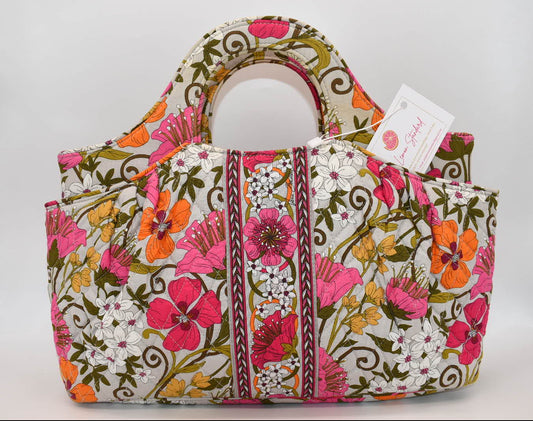 Vera Bradley Abby Top-Handle Tote Bag in "Tea Garden" Pattern