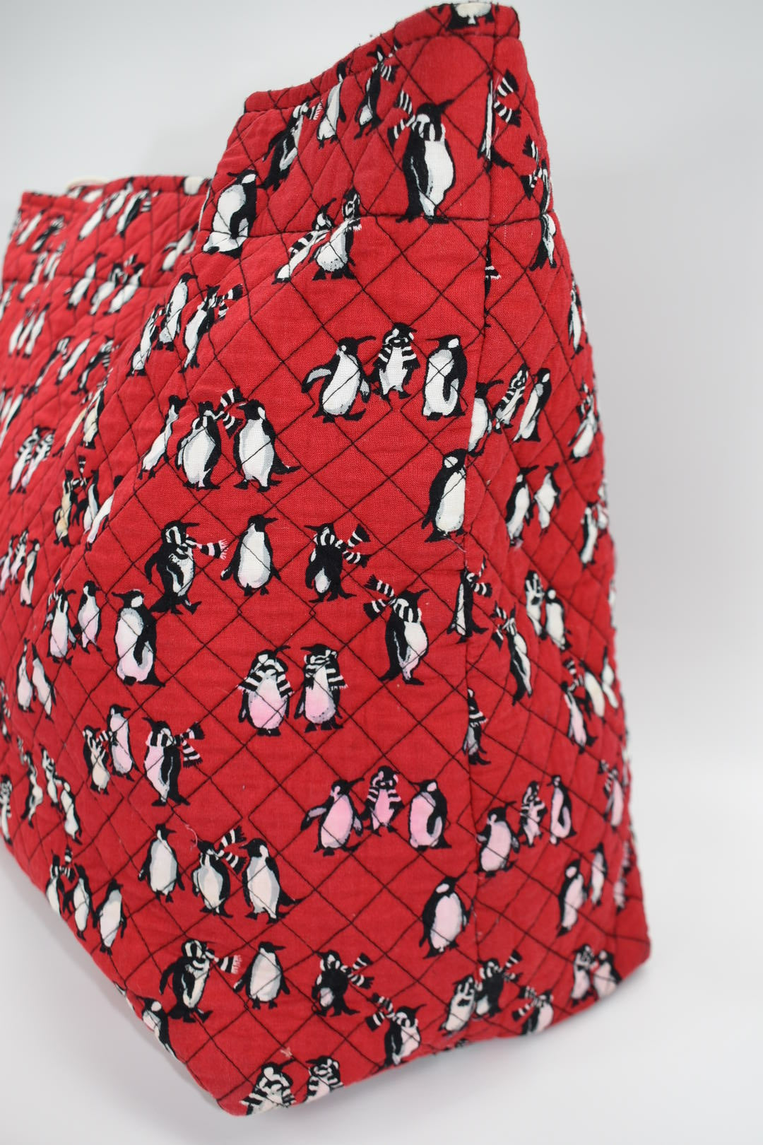 Vera Bradley Iconic Grand Tote Bag in "Playful Penguins Red" Pattern
