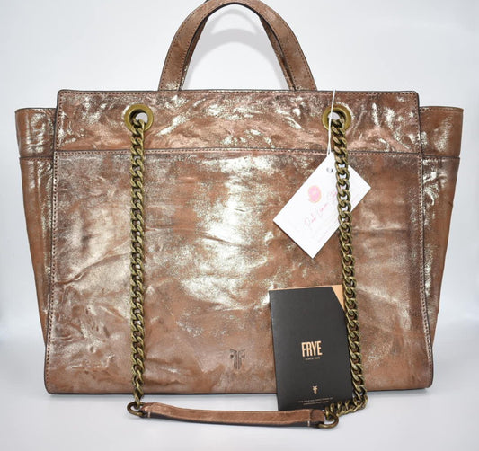 Frye Ella Convertible Tote Bag in Metallic Gold