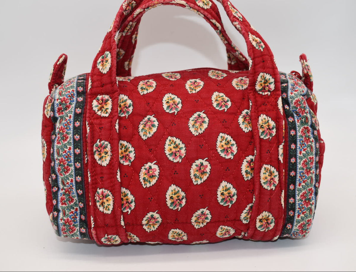 Vintage Vera Bradley Small Satchel Bag in "Red Leaf -1997" Pattern