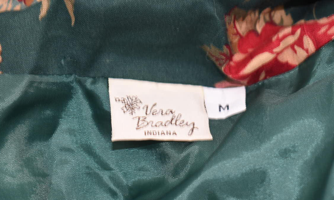 Vintage Vera Bradley Quilted Medium Jacket in "Greenbriar-1987" Pattern