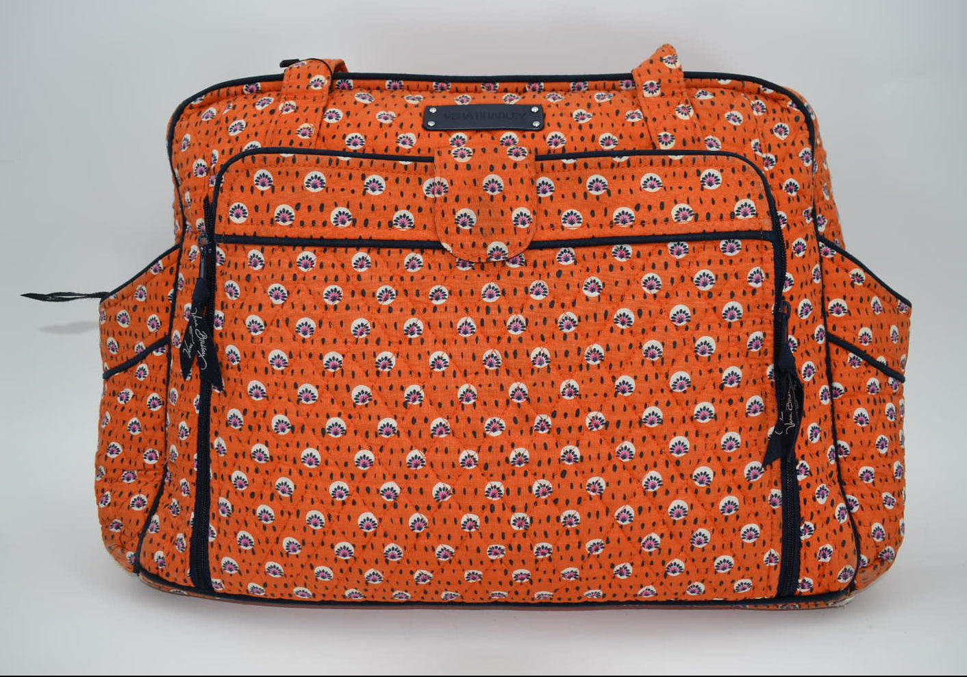 Vera Bradley Make-a-Change Diaper Bag in "Rio: Rosie Orange" Pattern