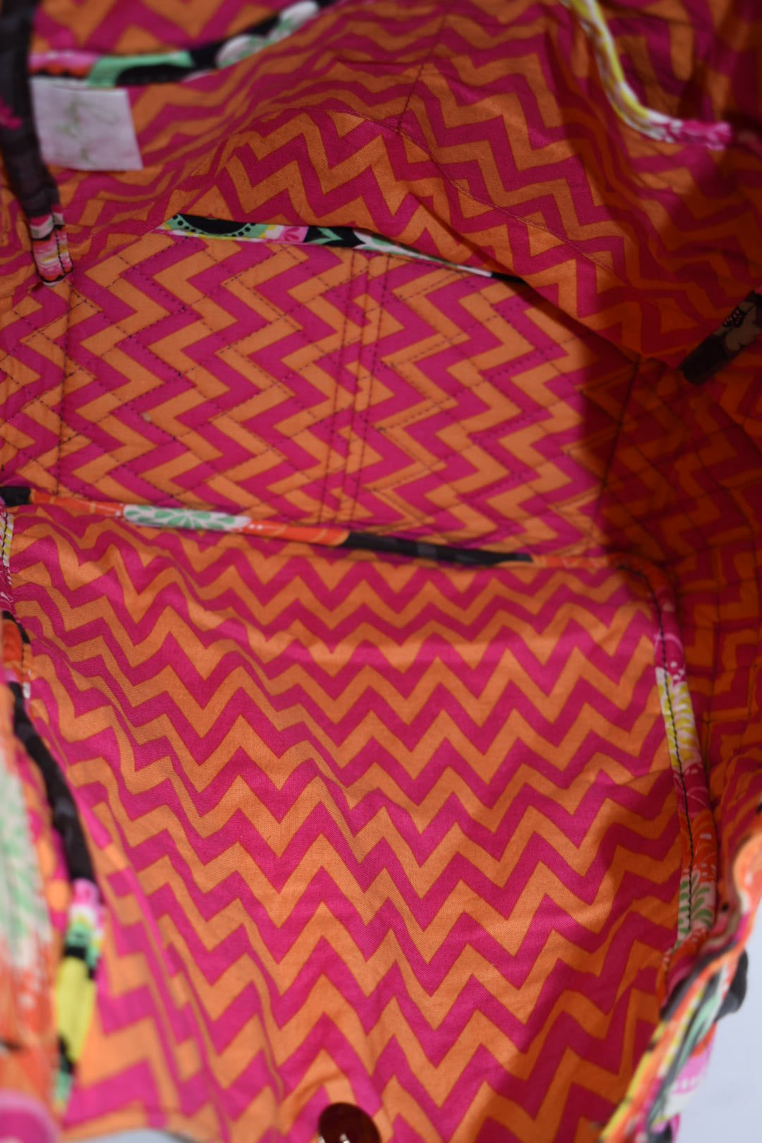 Vera Bradley Large Crescent Shoulder Handbag in "Ziggy Zinnia" Pattern