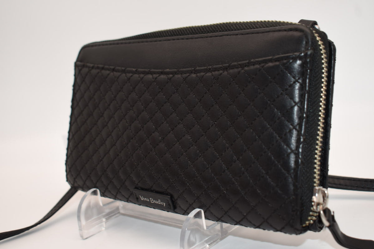 Vera Bradley Carryall "All Together" Leather Crossbody Bag / Wallet in Black