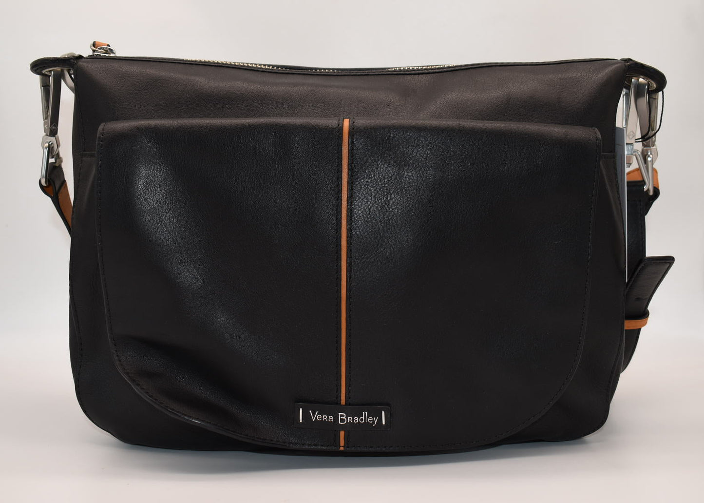 Vera Bradley Gallatin Leather Sidesaddle Convertible Crossbody in Black