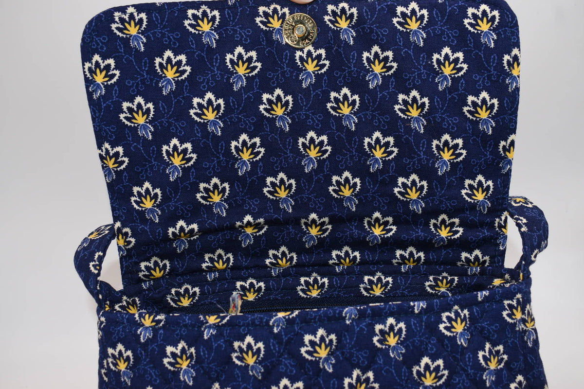 Vintage Vera Bradley Shoulder Bag in "Maison Blue" Pattern