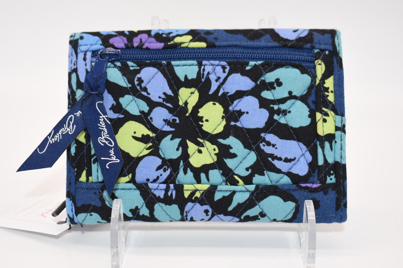Vera Bradley Compact Trifold Wallet in "Indigo Pop" Pattern