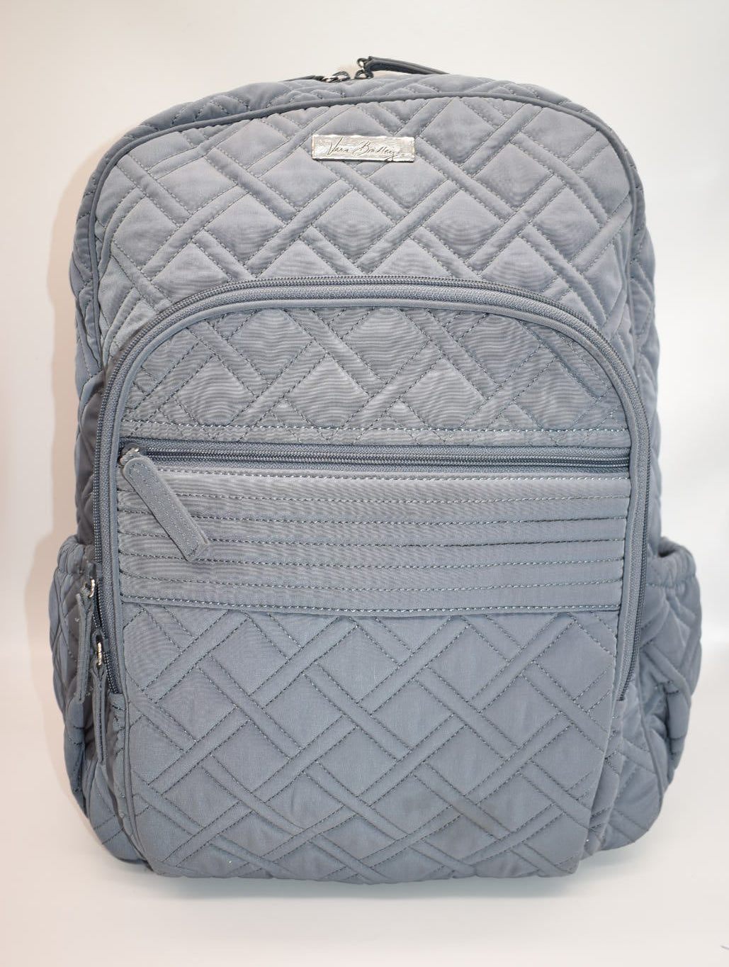 Vera Bradley Microfiber Campus Backpack in Gray