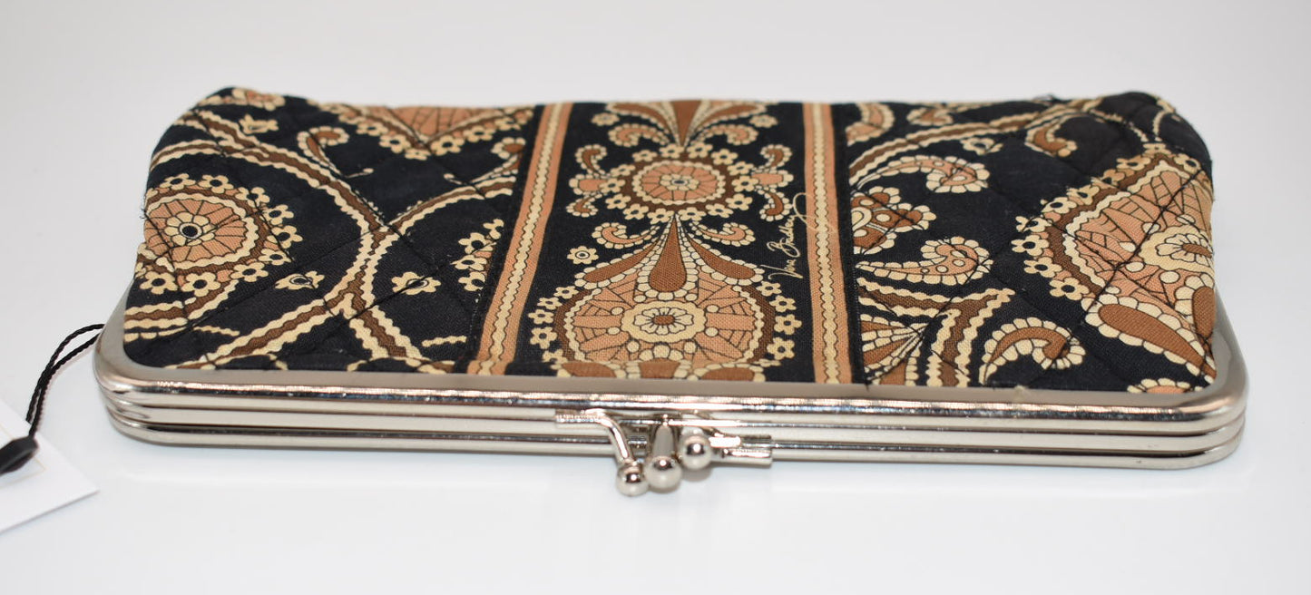 Vera Bradley Double Kisslock Wallet in "Caffe Latte" Pattern