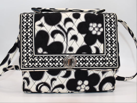 Vera Bradley Julia Convertible Crossbody Satchel Bag in "Night & Day" Pattern