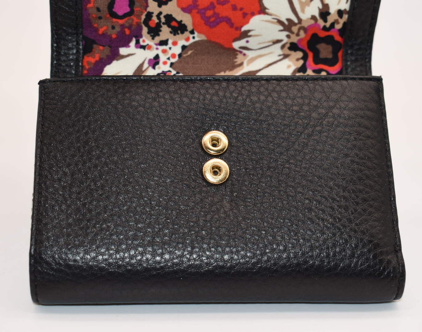 Vera Bradley Compact Riley Wallet in Quilted Black Leather