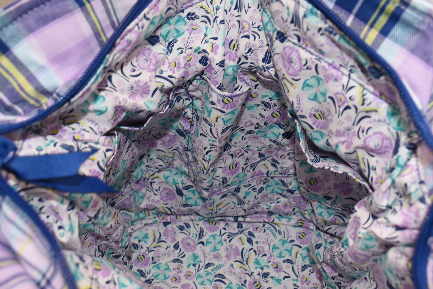 Vera Bradley Glenna Satchel Bag in "Amethyst Plaid" Pattern