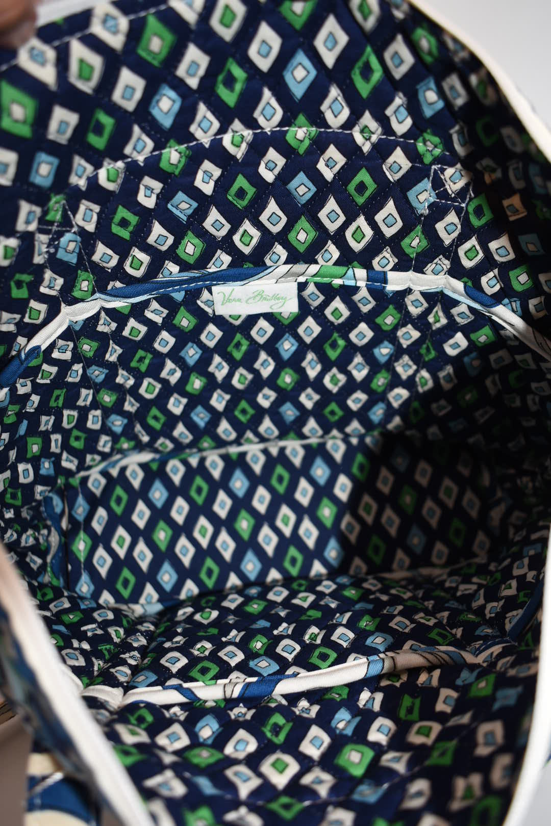 Vera Bradley Villager Tote Bag in "Mediterranean White" Pattern