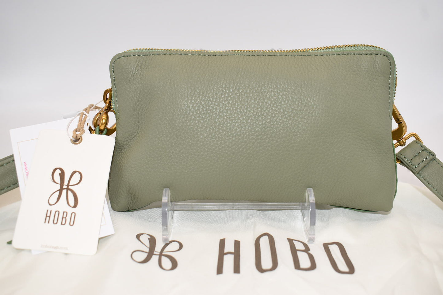 HOBO Fern Leather Slim Belt Bag in Watercress