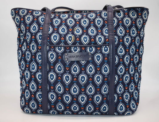 Vera Bradley Trimmed Small Vera Tote Bag in "Marrakesh Motifs" Pattern