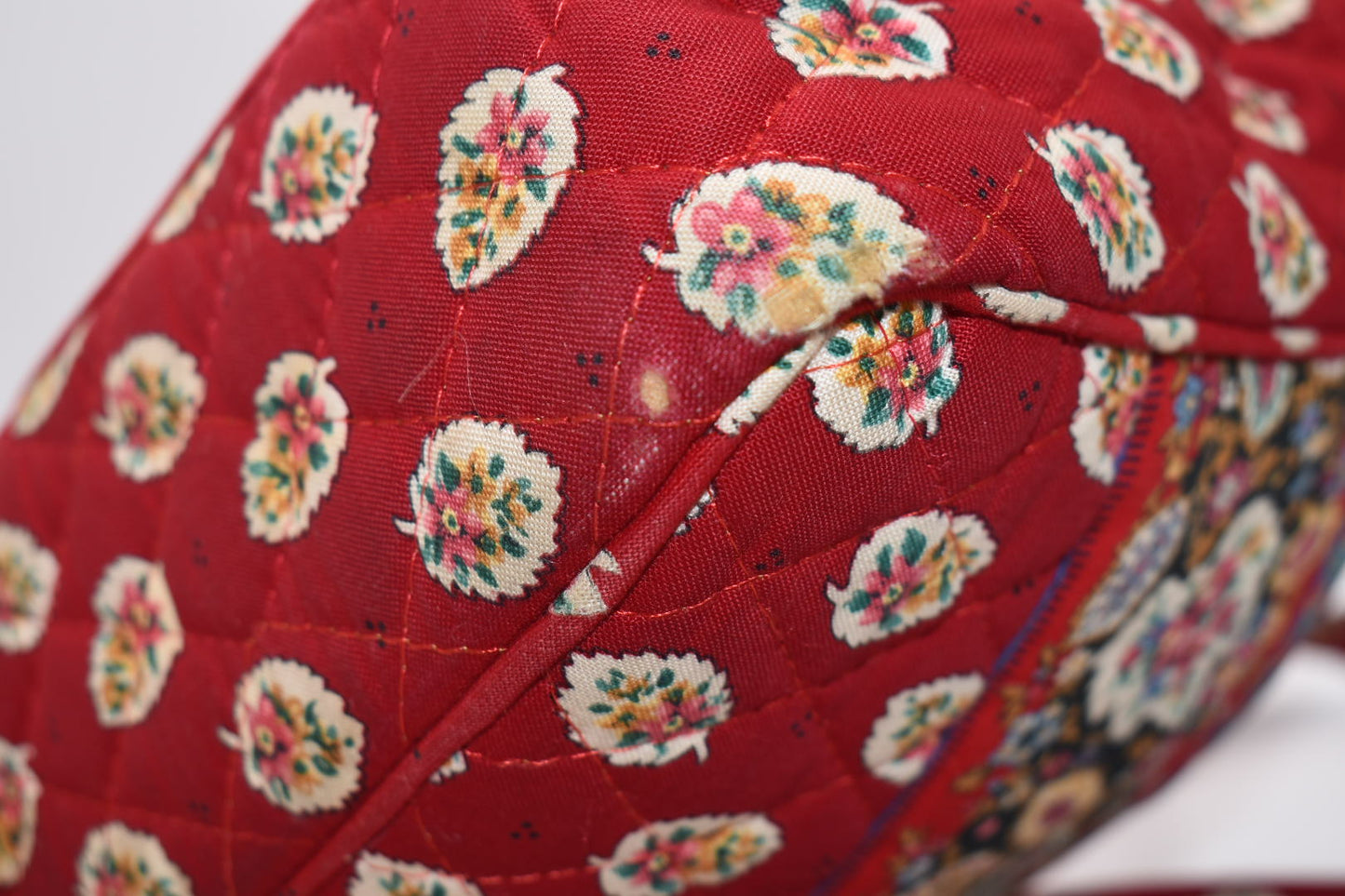 Vintage Vera Bradley East West Crossbody Bag in "Red Leaf - 1997" Pattern