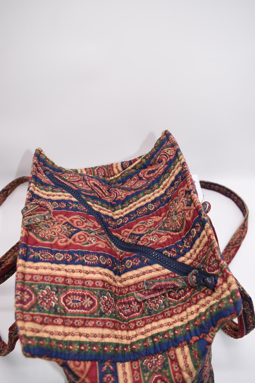 Vintage Vera Bradley Hoosier Shoulder Bag in "Paisley Medley Stripe -1987" Pattern