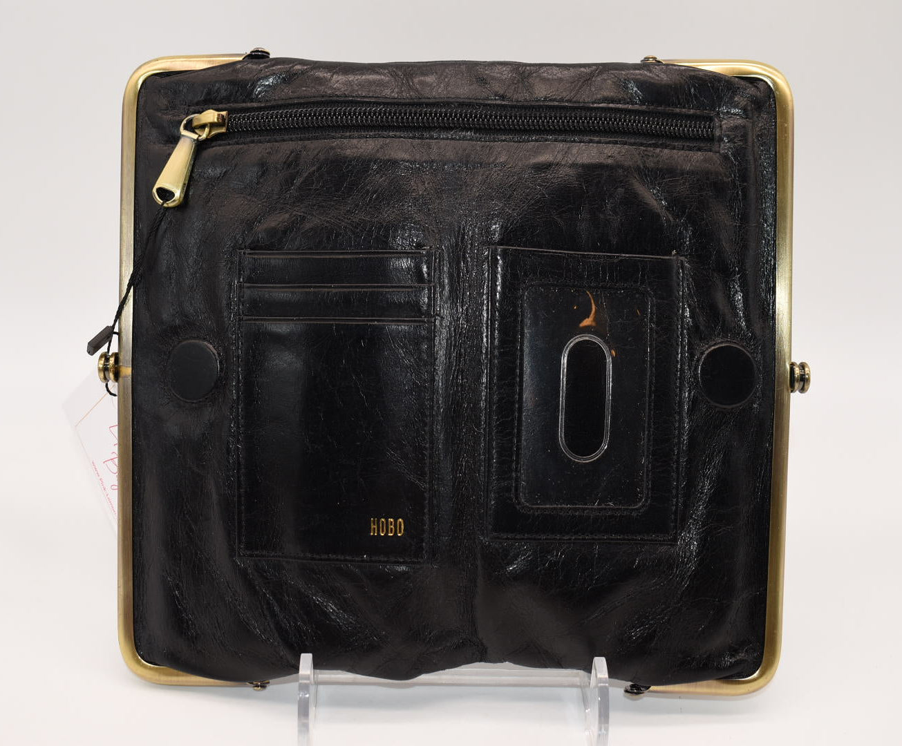 HOBO INTL Lauren Clutch Wallet in Black Embossed Leather