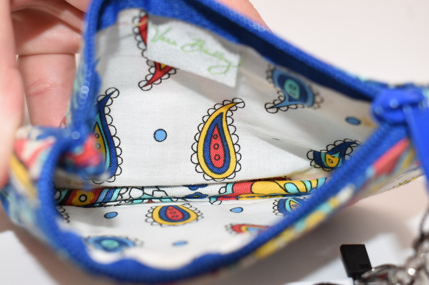 Vera Bradley Clip Zip ID Case in "Marina Paisley" Pattern