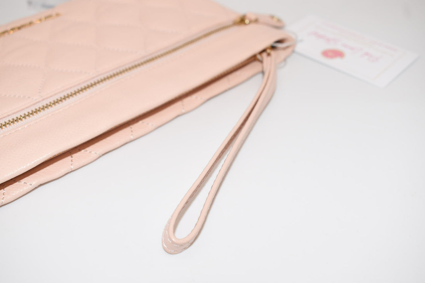 Vera Bradley Quilted Leather Mia Wristlet in Blush