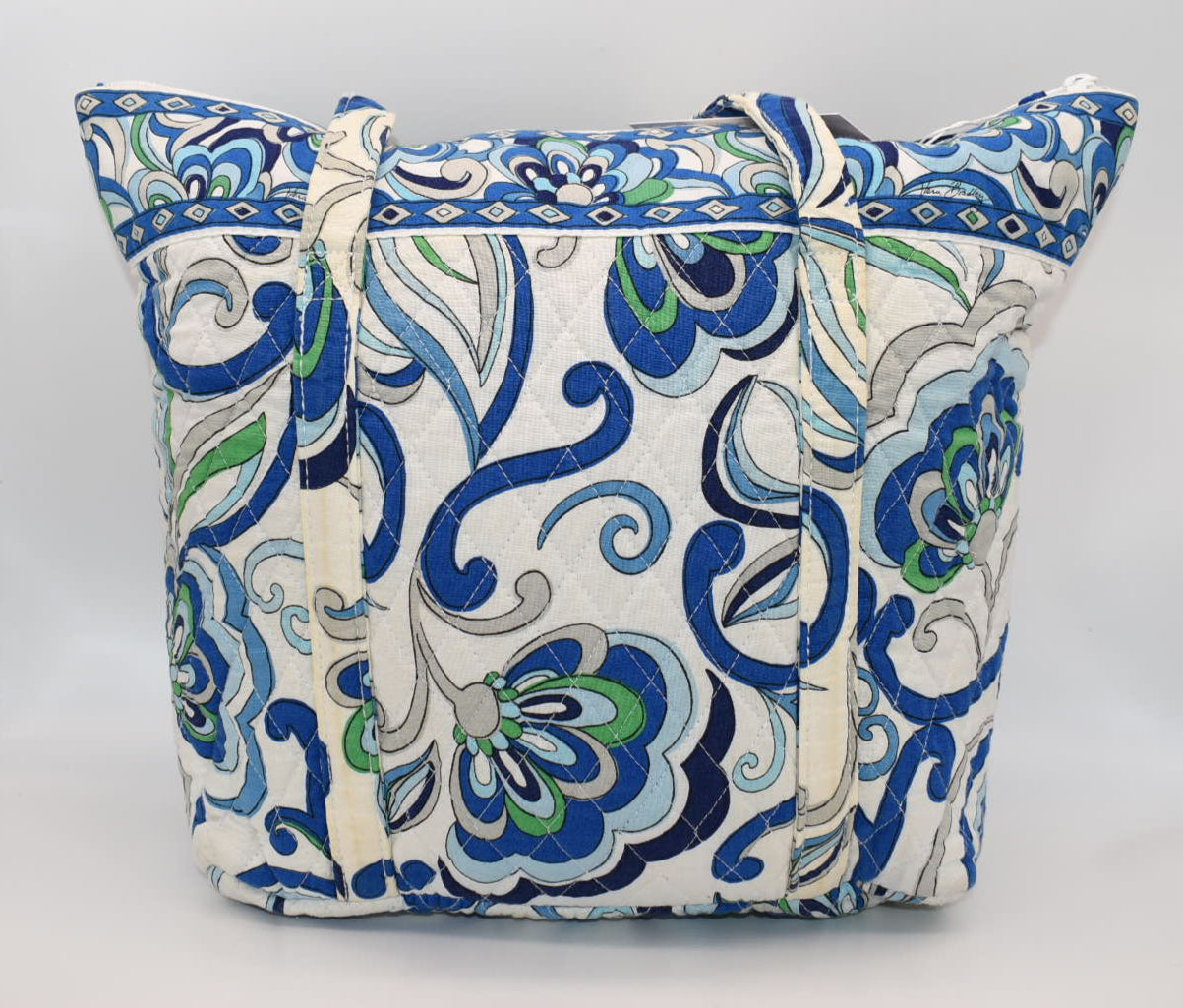 Vera Bradley Villager Tote Bag in "Mediterranean White" Pattern