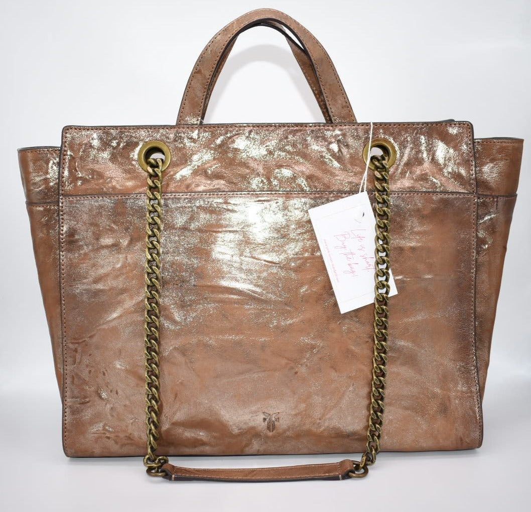 Frye Ella Convertible Tote Bag in Metallic Gold