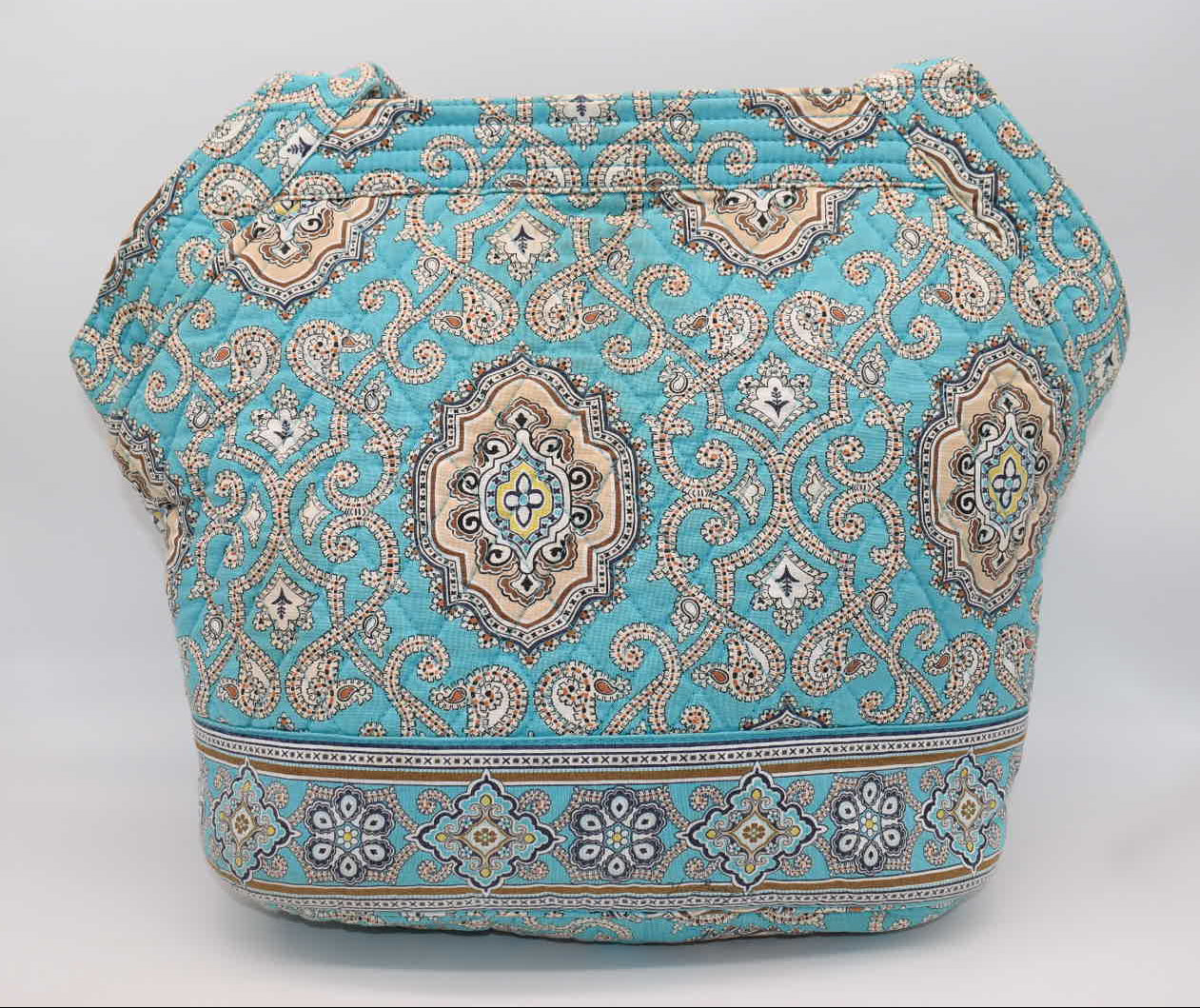 Vera Bradley Large Angled Tote Bag in "Totally Turquoise" Pattern